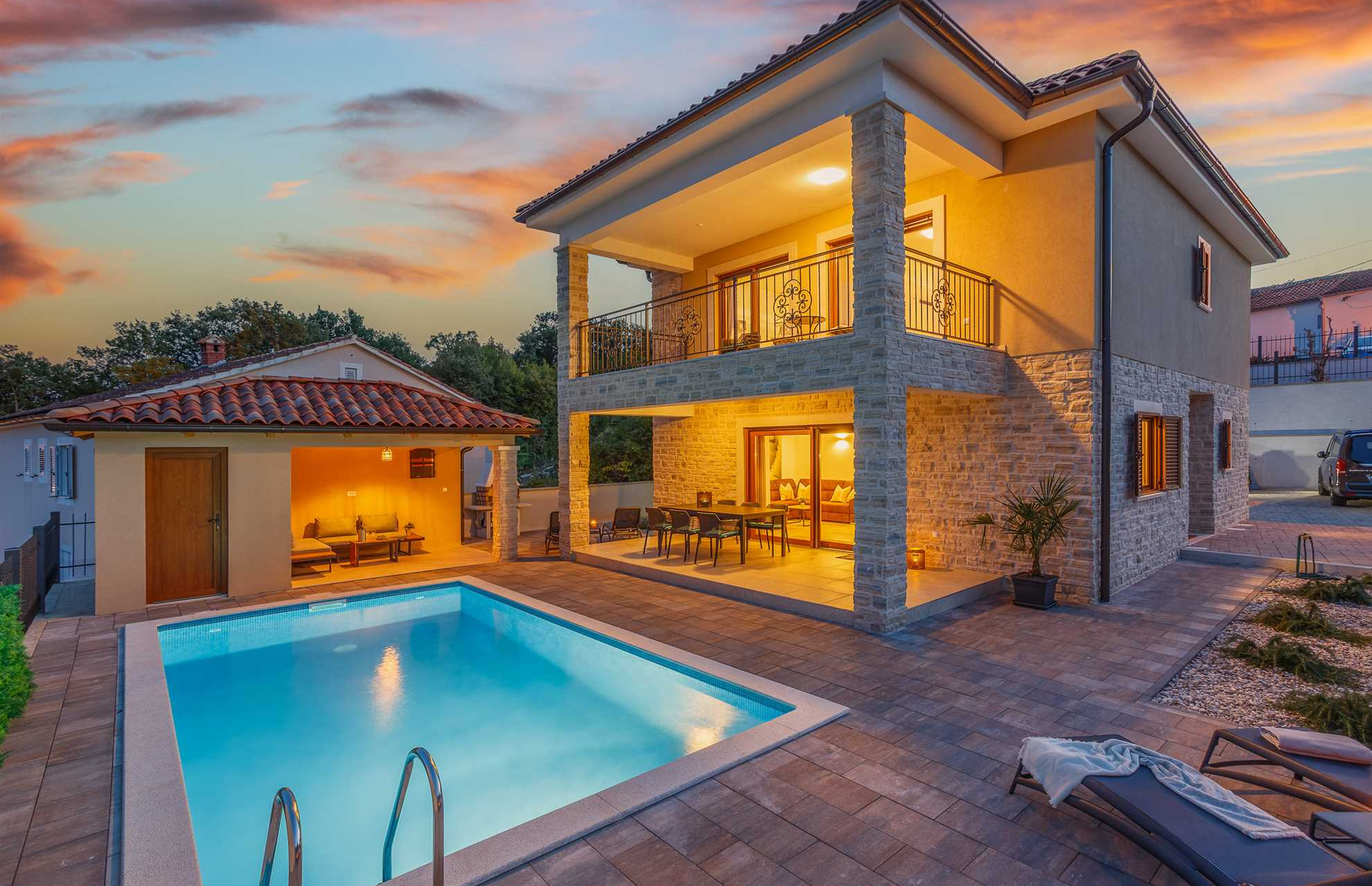 Villa Monica with a swimming pool.